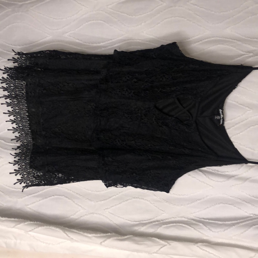 Black lace tank top (plus size)